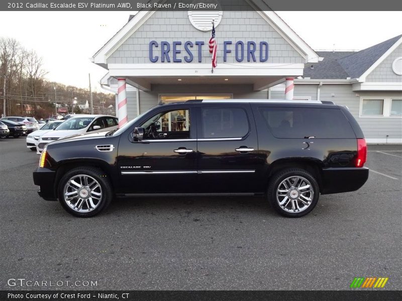 Black Raven / Ebony/Ebony 2012 Cadillac Escalade ESV Platinum AWD