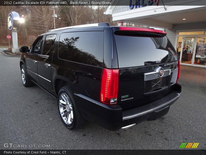 Black Raven / Ebony/Ebony 2012 Cadillac Escalade ESV Platinum AWD