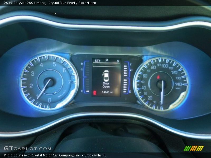 Crystal Blue Pearl / Black/Linen 2015 Chrysler 200 Limited