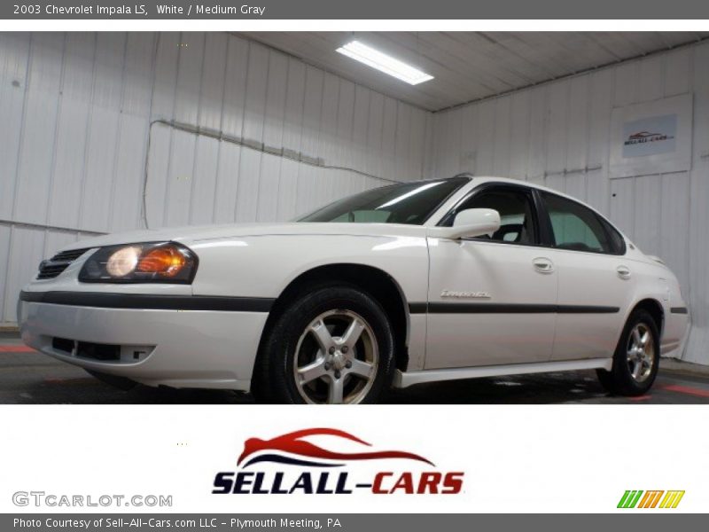 White / Medium Gray 2003 Chevrolet Impala LS