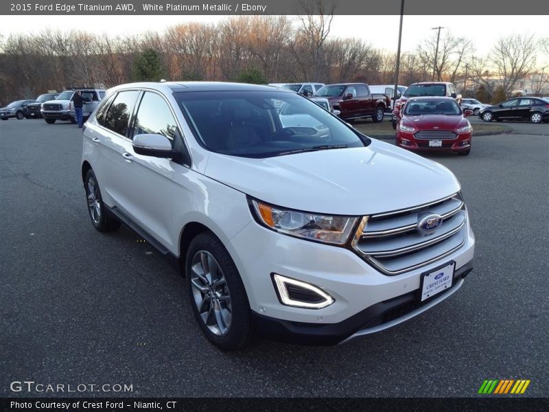 White Platinum Metallic / Ebony 2015 Ford Edge Titanium AWD