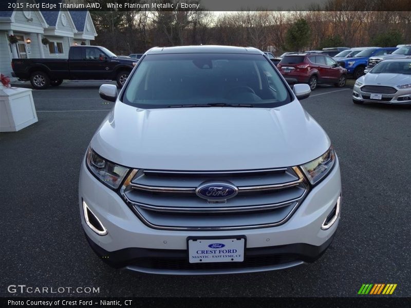White Platinum Metallic / Ebony 2015 Ford Edge Titanium AWD