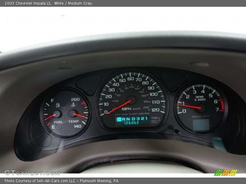 White / Medium Gray 2003 Chevrolet Impala LS