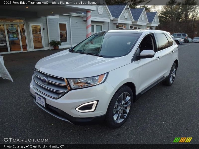 White Platinum Metallic / Ebony 2015 Ford Edge Titanium AWD