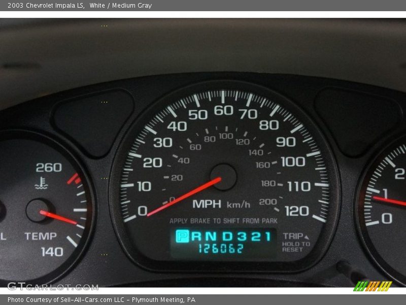 White / Medium Gray 2003 Chevrolet Impala LS