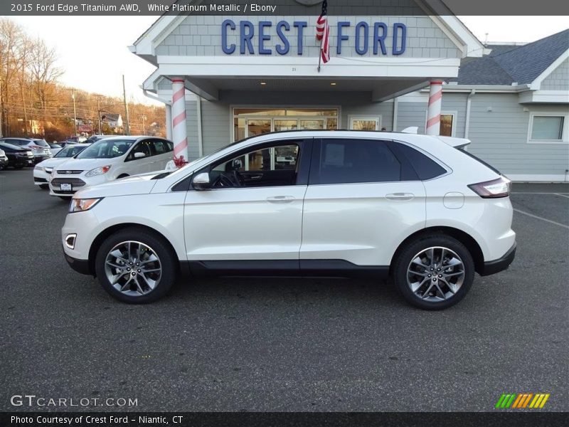 White Platinum Metallic / Ebony 2015 Ford Edge Titanium AWD