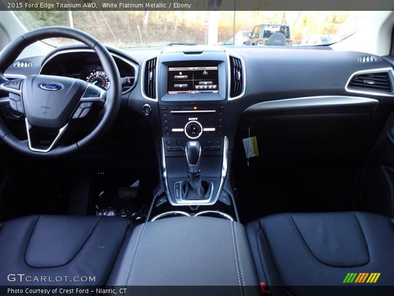 White Platinum Metallic / Ebony 2015 Ford Edge Titanium AWD