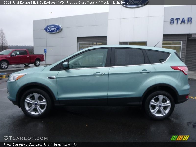 Frosted Glass Metallic / Medium Light Stone 2013 Ford Escape SEL 1.6L EcoBoost 4WD