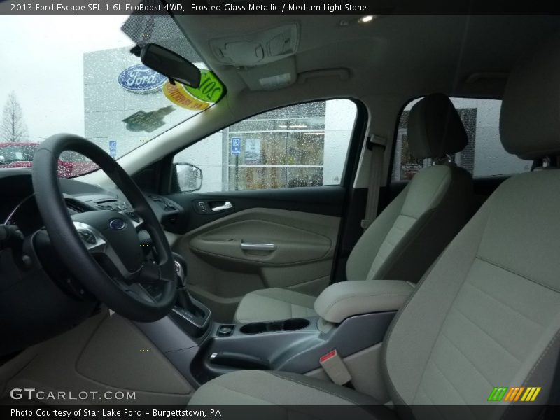 Frosted Glass Metallic / Medium Light Stone 2013 Ford Escape SEL 1.6L EcoBoost 4WD