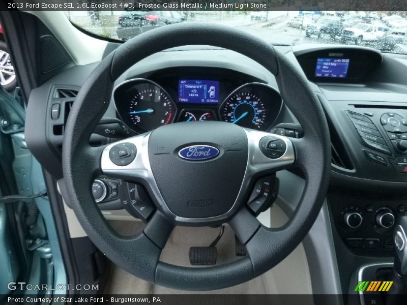Frosted Glass Metallic / Medium Light Stone 2013 Ford Escape SEL 1.6L EcoBoost 4WD