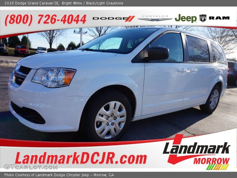 Bright White / Black/Light Graystone 2016 Dodge Grand Caravan SE