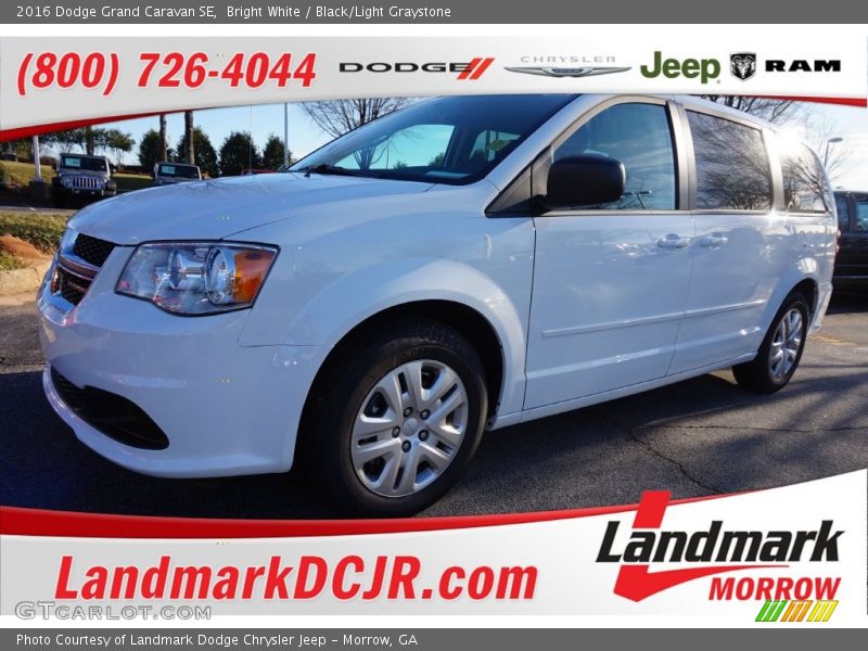 Bright White / Black/Light Graystone 2016 Dodge Grand Caravan SE