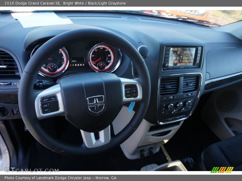 Bright White / Black/Light Graystone 2016 Dodge Grand Caravan SE