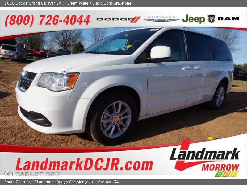 Bright White / Black/Light Graystone 2016 Dodge Grand Caravan SXT