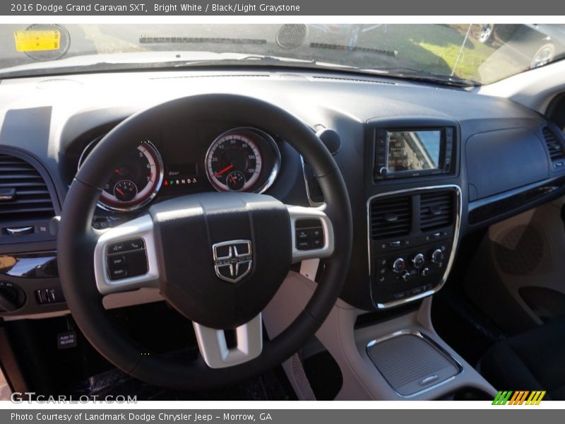 Bright White / Black/Light Graystone 2016 Dodge Grand Caravan SXT