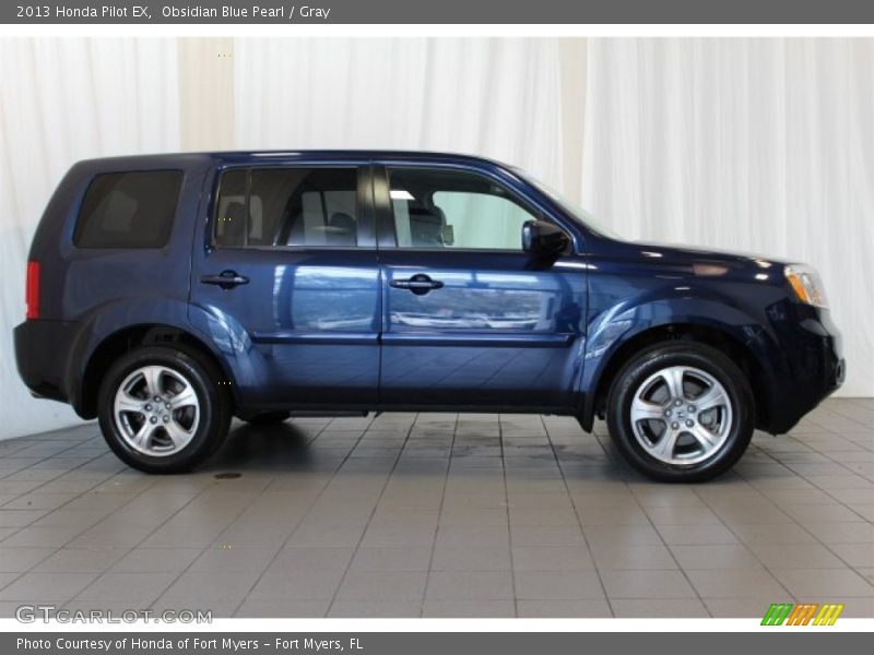 Obsidian Blue Pearl / Gray 2013 Honda Pilot EX
