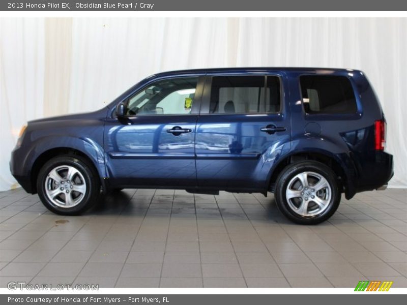 Obsidian Blue Pearl / Gray 2013 Honda Pilot EX