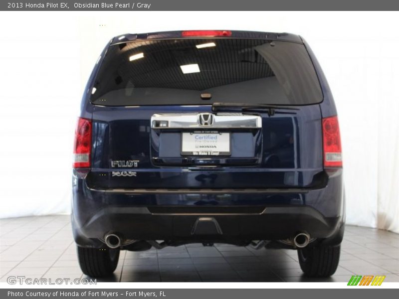 Obsidian Blue Pearl / Gray 2013 Honda Pilot EX