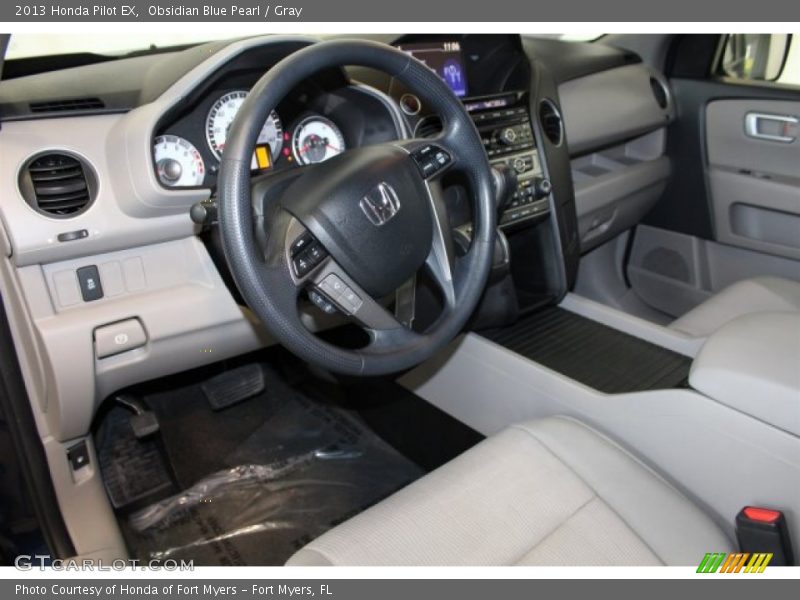 Obsidian Blue Pearl / Gray 2013 Honda Pilot EX