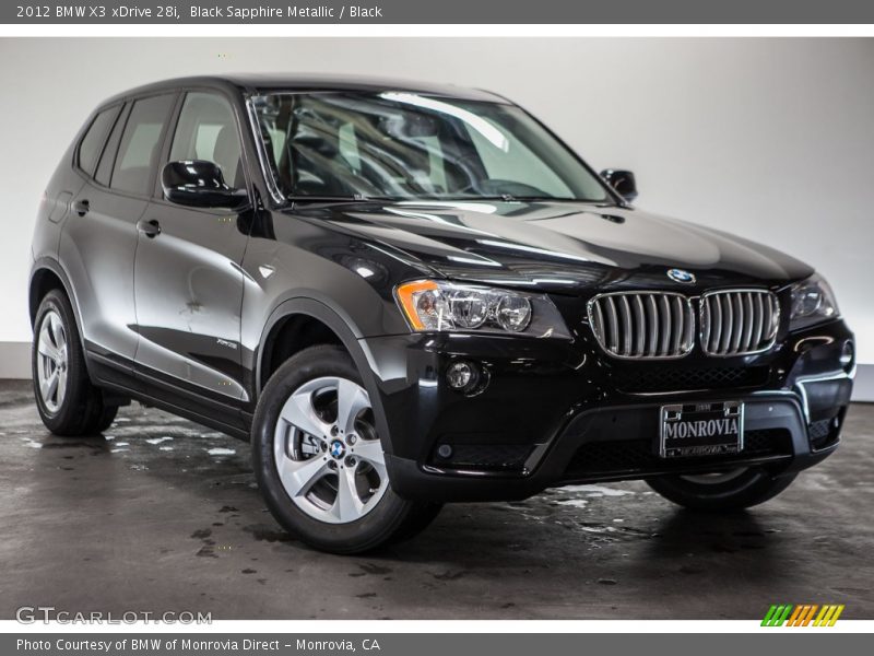 Black Sapphire Metallic / Black 2012 BMW X3 xDrive 28i