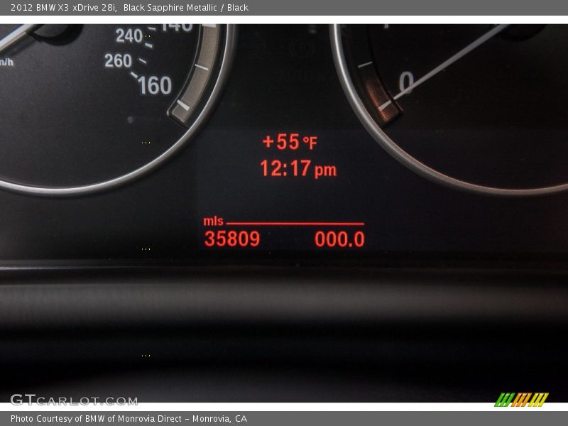 Black Sapphire Metallic / Black 2012 BMW X3 xDrive 28i