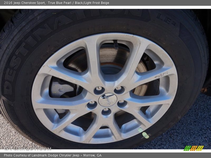 True Blue Pearl / Black/Light Frost Beige 2016 Jeep Cherokee Sport