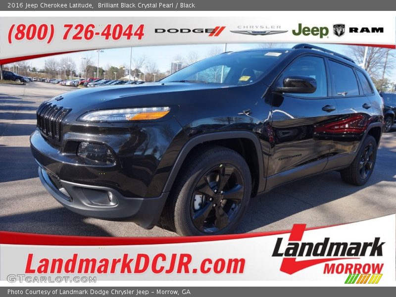 Brilliant Black Crystal Pearl / Black 2016 Jeep Cherokee Latitude