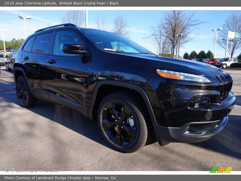 Brilliant Black Crystal Pearl / Black 2016 Jeep Cherokee Latitude