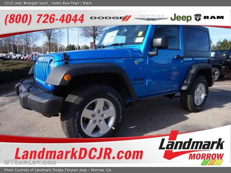 Hydro Blue Pearl / Black 2016 Jeep Wrangler Sport