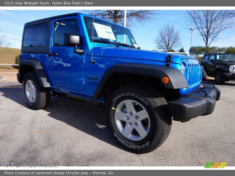 Hydro Blue Pearl / Black 2016 Jeep Wrangler Sport