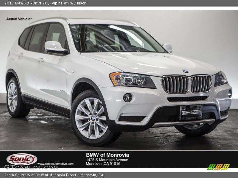 Alpine White / Black 2013 BMW X3 xDrive 28i