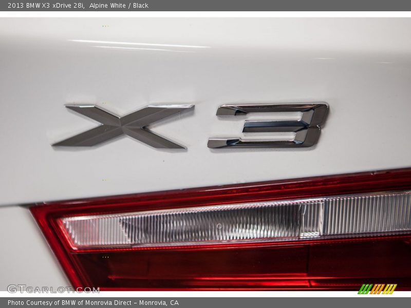 Alpine White / Black 2013 BMW X3 xDrive 28i