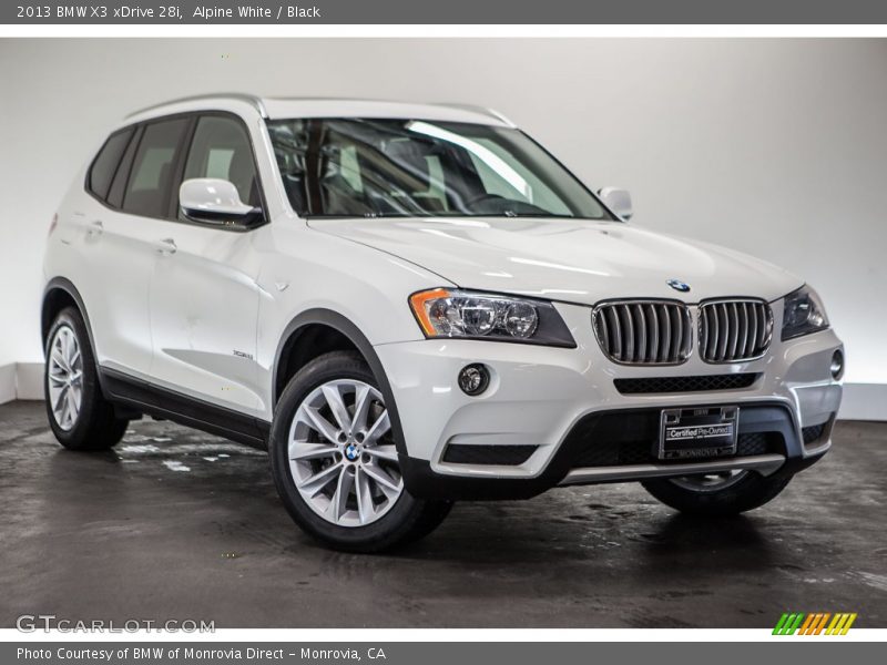 Alpine White / Black 2013 BMW X3 xDrive 28i