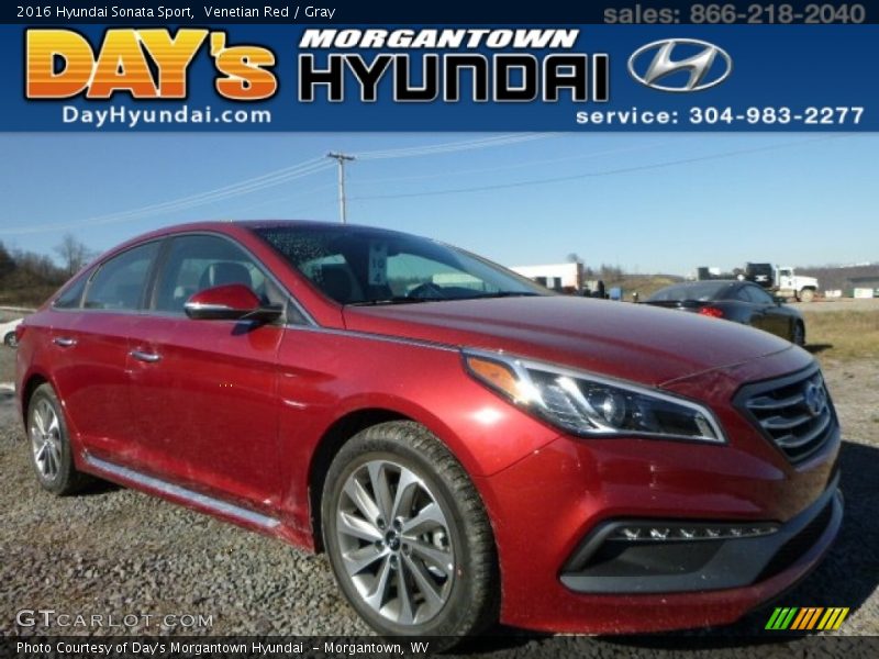 Venetian Red / Gray 2016 Hyundai Sonata Sport