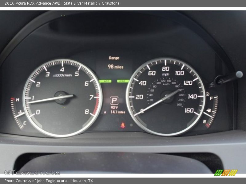 Slate Silver Metallic / Graystone 2016 Acura RDX Advance AWD