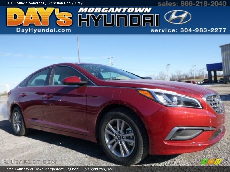 Venetian Red / Gray 2016 Hyundai Sonata SE