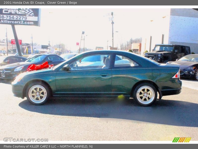 Clover Green / Beige 2001 Honda Civic EX Coupe