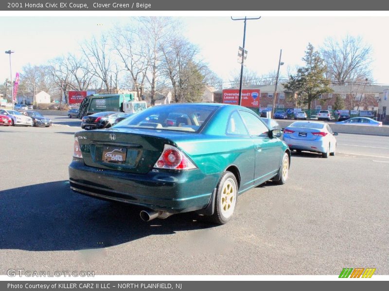 Clover Green / Beige 2001 Honda Civic EX Coupe