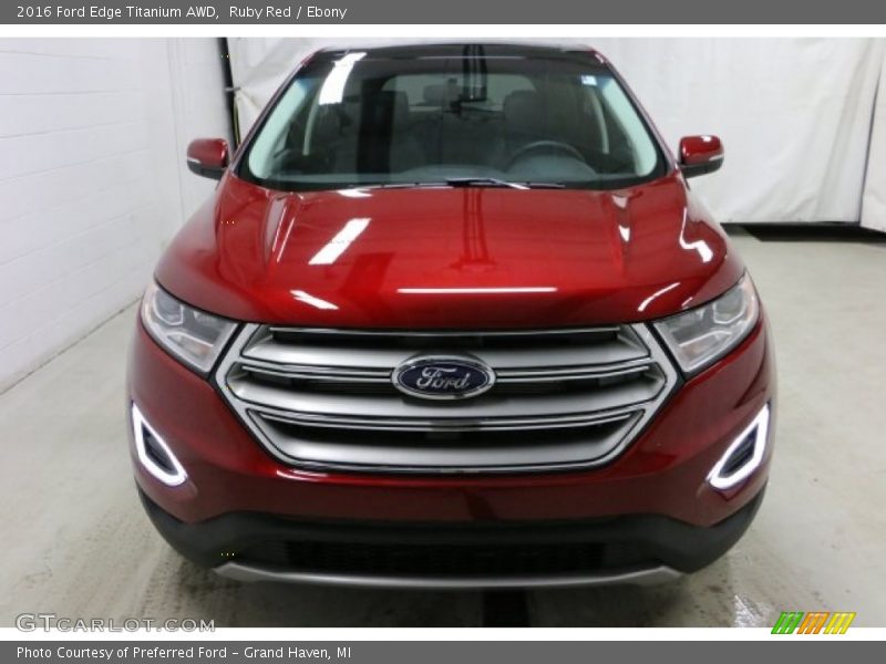 Ruby Red / Ebony 2016 Ford Edge Titanium AWD