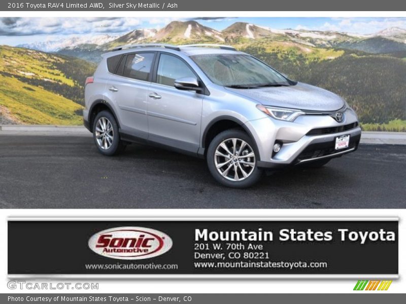 Silver Sky Metallic / Ash 2016 Toyota RAV4 Limited AWD