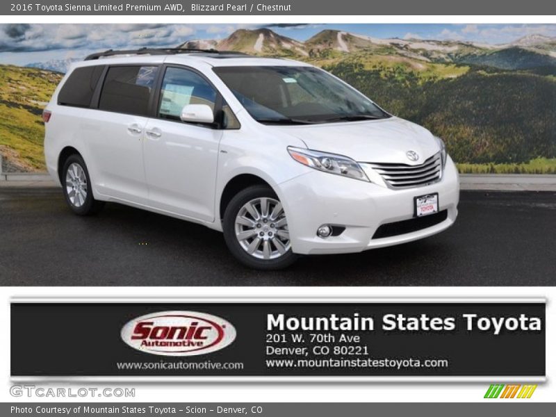 Blizzard Pearl / Chestnut 2016 Toyota Sienna Limited Premium AWD