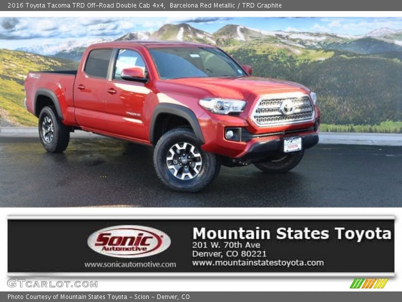 Barcelona Red Metallic / TRD Graphite 2016 Toyota Tacoma TRD Off-Road Double Cab 4x4