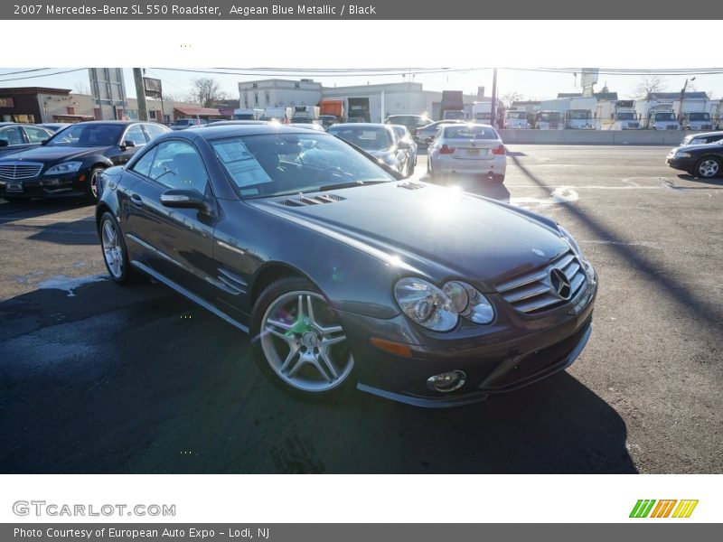 Aegean Blue Metallic / Black 2007 Mercedes-Benz SL 550 Roadster