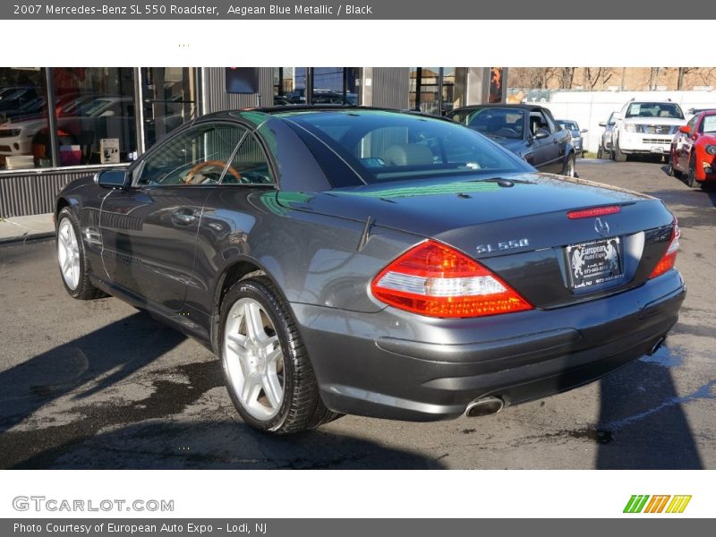 Aegean Blue Metallic / Black 2007 Mercedes-Benz SL 550 Roadster