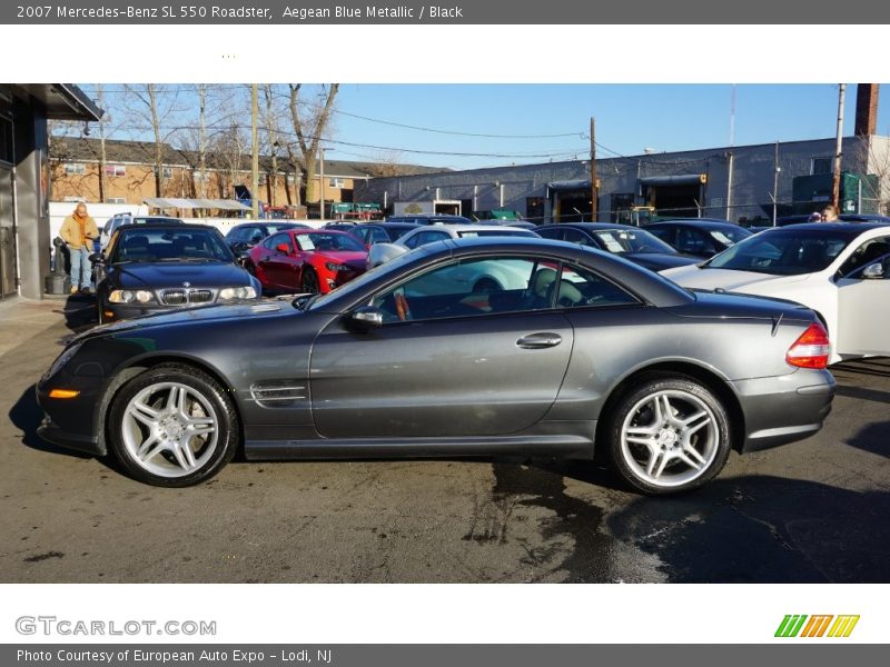 Aegean Blue Metallic / Black 2007 Mercedes-Benz SL 550 Roadster