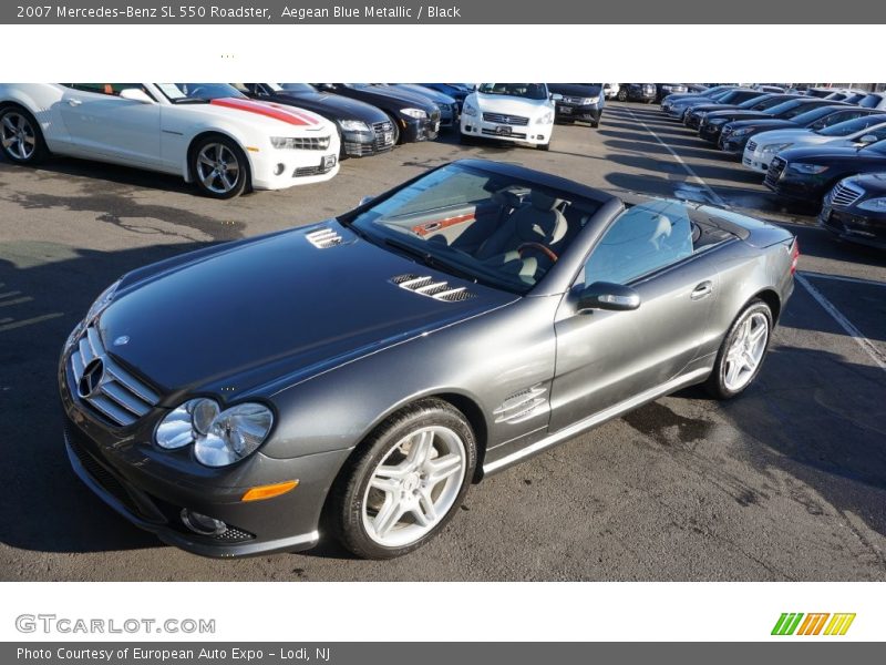 Aegean Blue Metallic / Black 2007 Mercedes-Benz SL 550 Roadster