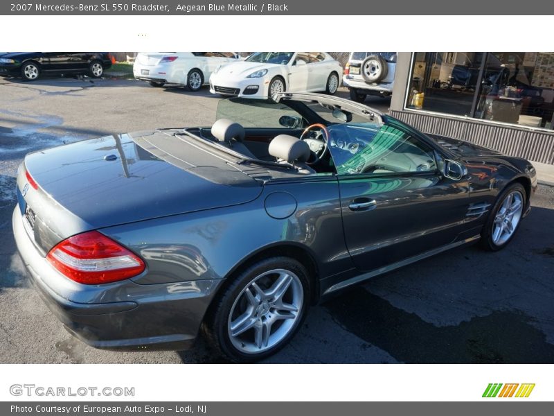 Aegean Blue Metallic / Black 2007 Mercedes-Benz SL 550 Roadster