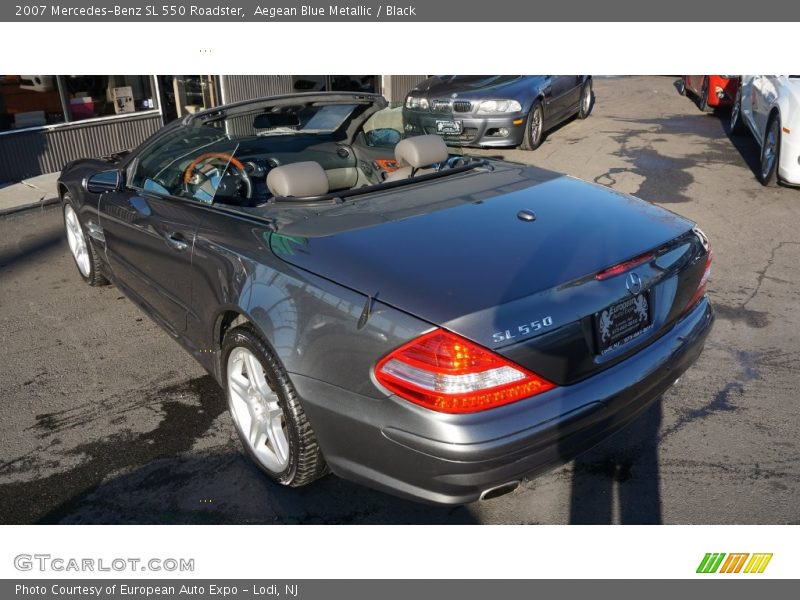 Aegean Blue Metallic / Black 2007 Mercedes-Benz SL 550 Roadster