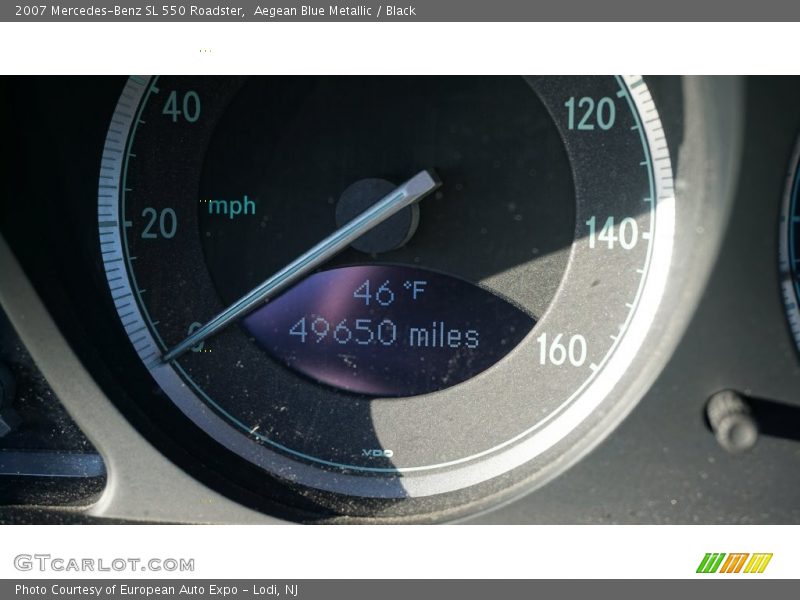 Aegean Blue Metallic / Black 2007 Mercedes-Benz SL 550 Roadster