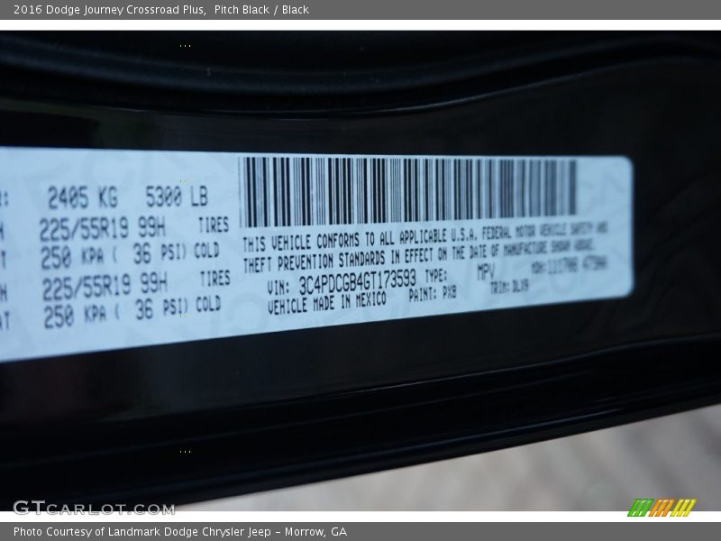 Pitch Black / Black 2016 Dodge Journey Crossroad Plus
